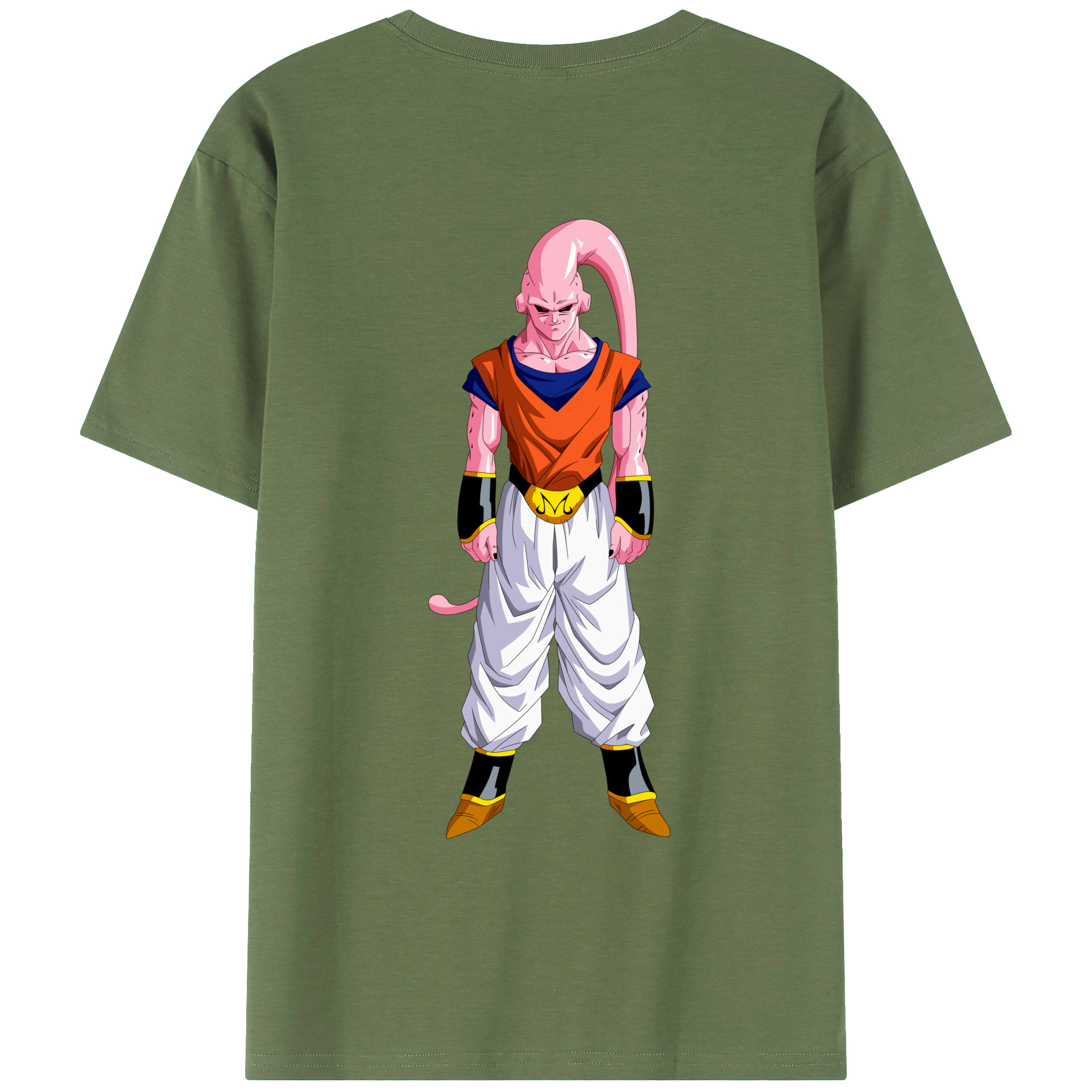 （画像用） ドラゴンボール 魔人ブウ DRAGON BALL Majin Buu 綿100％ メンズ半袖Tシャツ（バックプリント） 通気性